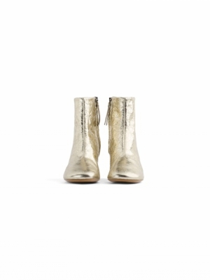 CRAQUEL LEATHER ANCKLE BOOTS PLATINO 2014