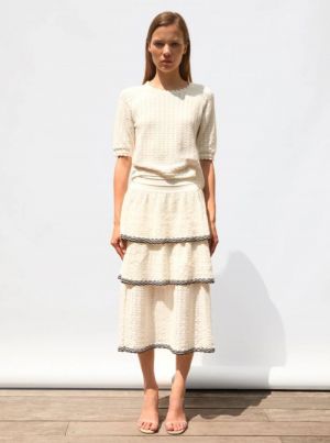 POINTELLE KNIT ELBOW NATURELLE