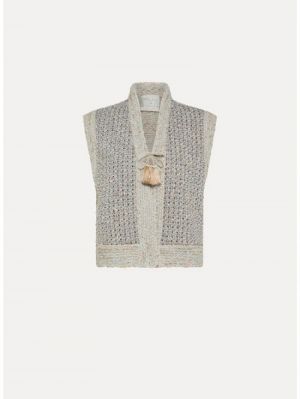 FANCY TWEED KNIT MIX VEST AZURE 5007
