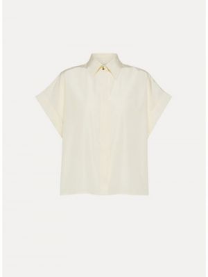 CHIC TAFFETAS SLEEVELESS SHIRT AVORIO 0007