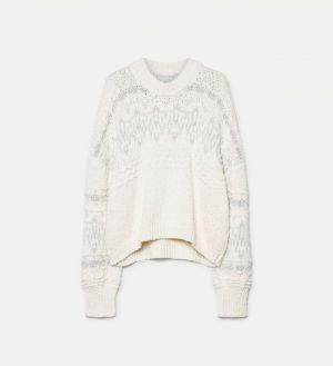 COTTON FLAKE JACQUARD SWEATER BEURRE 0012