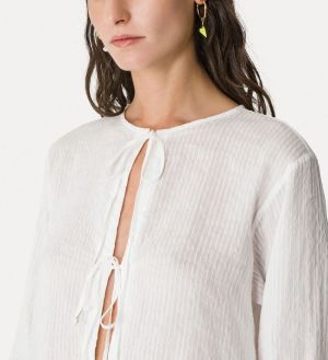 SILK LINEN VOILE PINSTRIPED SH CRYSTAL 0014