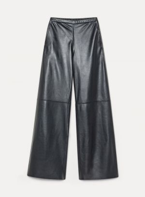 NAPPA LEATHER HIGH WAIST PANTS PETROLE 6051