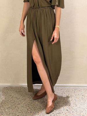 MIXED SILK MAROCAINE SLIT SKIR OUD 6100