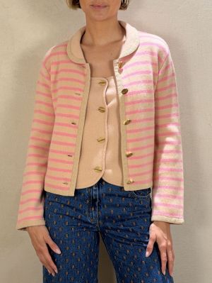 WOOL CASHMERE STRIPED JACKET CASHMERE 3057
