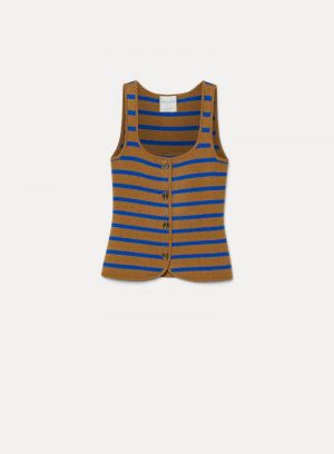 WOOL CASHMERE STRIPED BUSTIER  CARAMELLO 1507