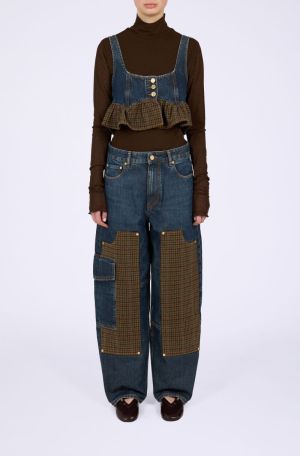SLUB MIX DENIM AUDRI JEANS DARK BLUE VINTA
