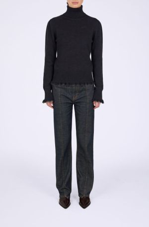 MERINO TURTLENECK LACE DETAILS PHANTOM 252