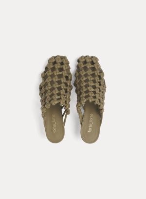 METAL HEEL BRAIDED NAPPA LEATH KHAKI 3016